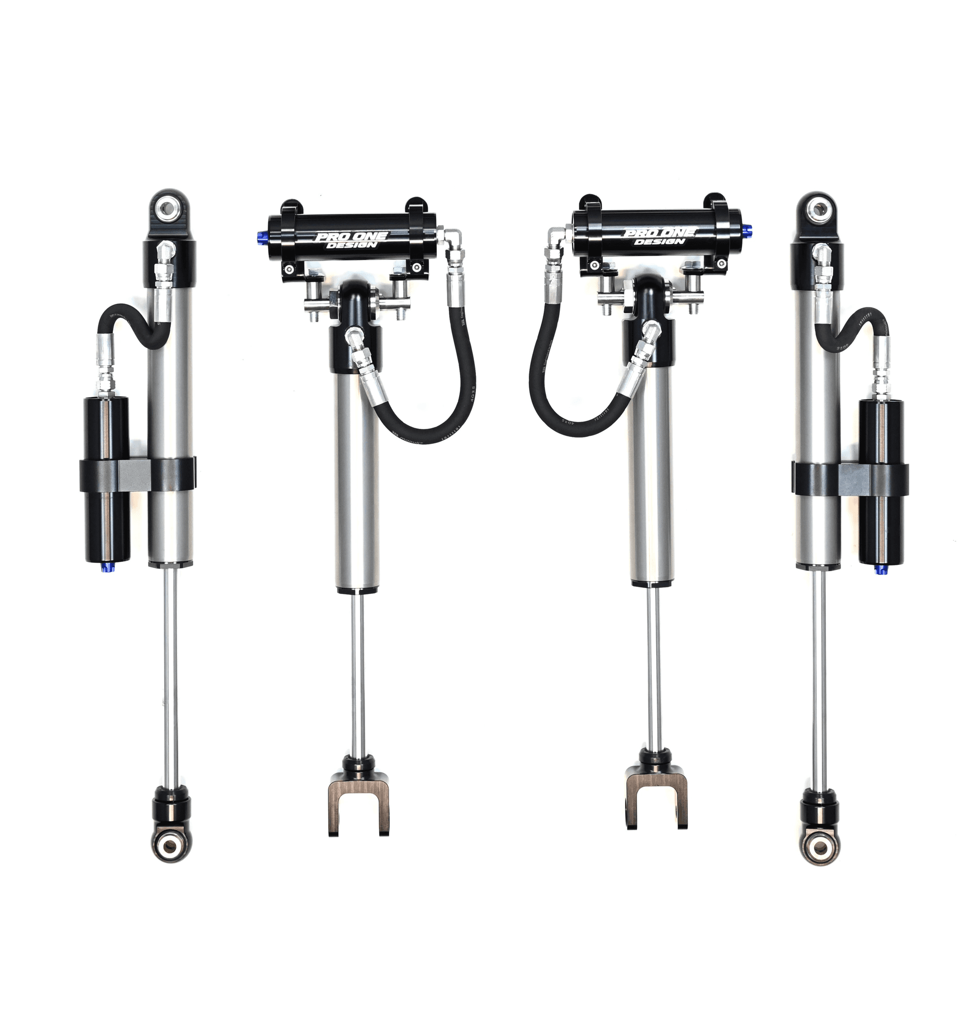 2.5"/ 3.0" LEVELING KIT W/ BOXED SERIES UPPER CONTROL ARMS, TORSION KEYS AND 2.0" REMOTE RESERVOIR FRONT / REAR SHOCKS FOR 20-26 CHEVY / GMC 2500HD/3500HD 2WD/4WD    2