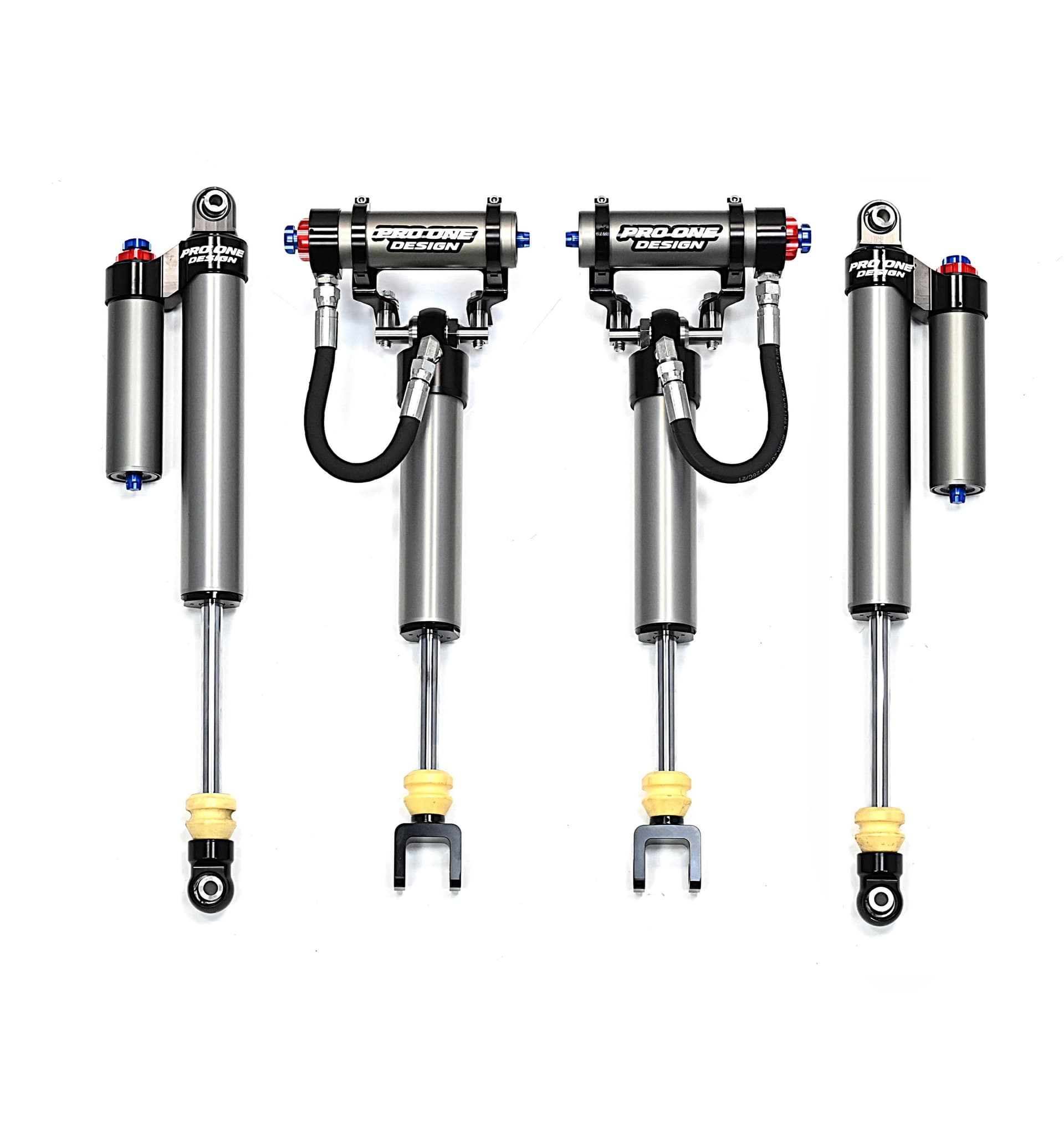 2.5"/ 3.0" LEVELING KIT W/ BOXED SERIES UPPER CONTROL ARMS, TORSION KEYS AND 2.5" REMOTE RESERVOIR FRONT / REAR SHOCKS FOR 20-26 CHEVY / GMC 2500HD/3500HD 2WD/4WD  2