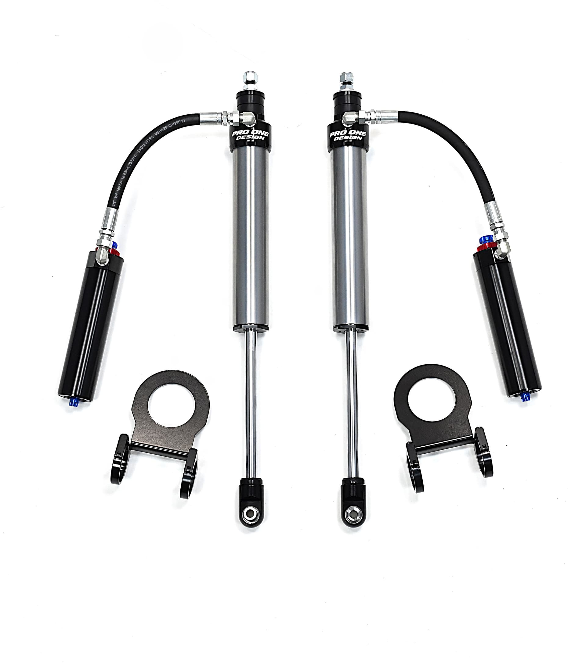 2.5" REMOTE RESERVIOR FRONT / REAR SHOCK PACKAGE FOR 4.5" / 5.5" FOR 17-26 FORD F250 / F350 / F450 4WD  2