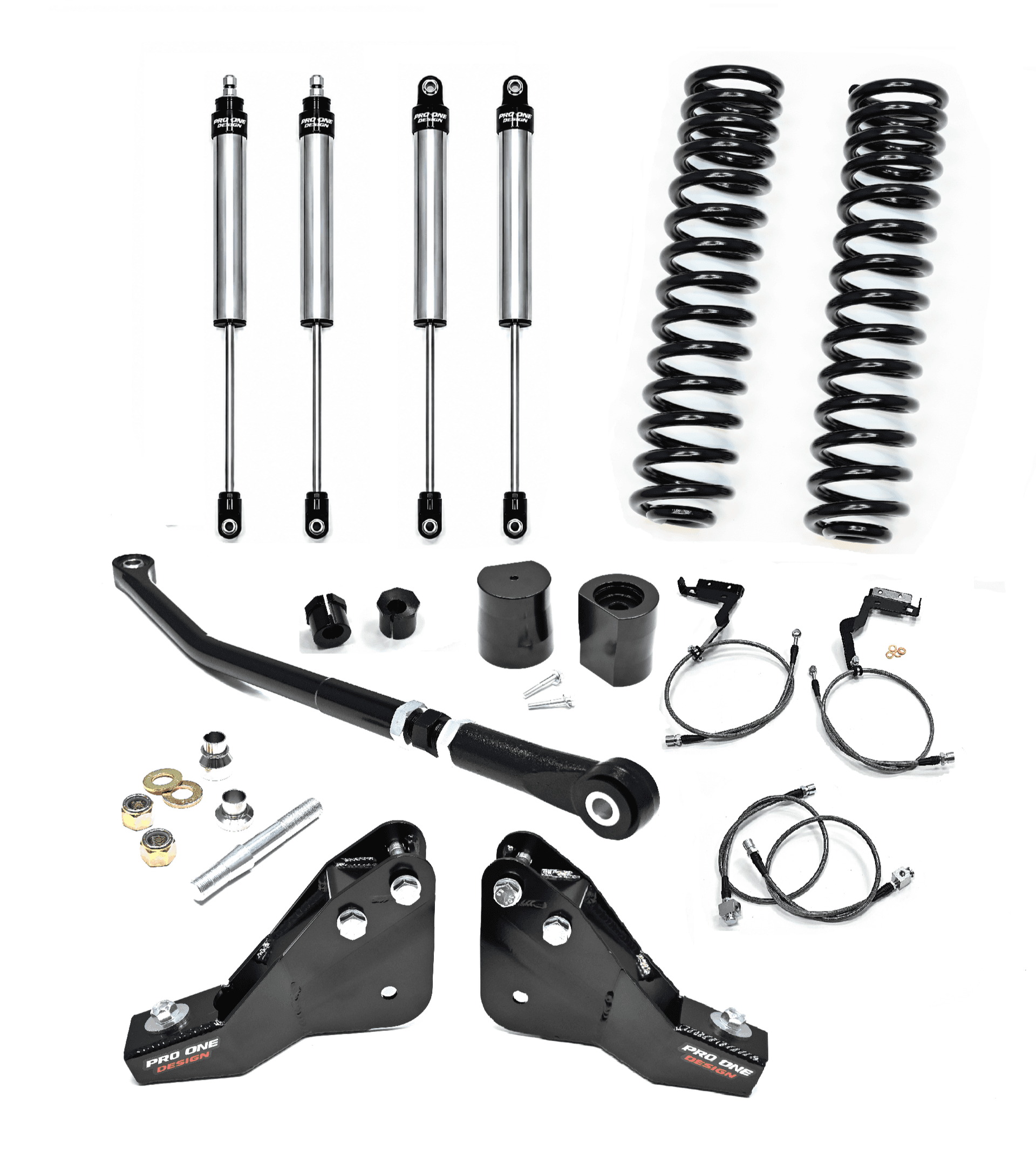 5.5" STAGE 1 SUSPENSION W/ 2.0" PRO ONE DESIGN IPF SHOCK PACKAGE FOR 20-22 FORD F250 / F350 4WD DIESEL