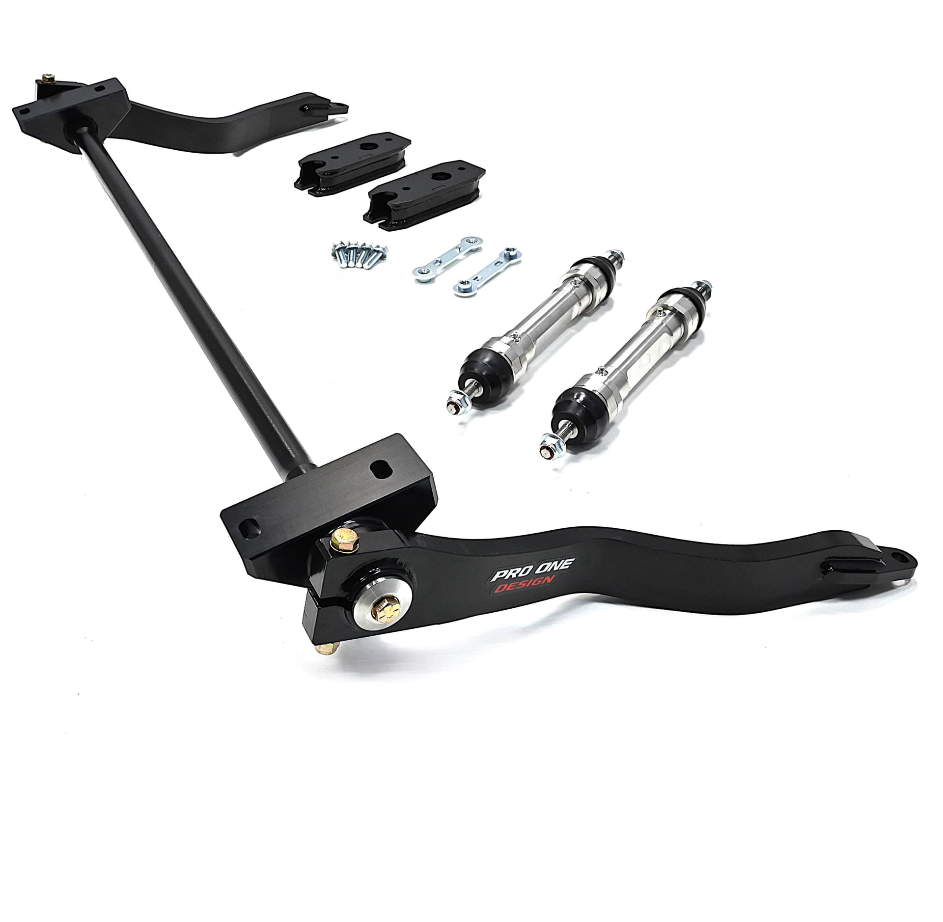 PRO ONE DESIGN 4.5"/ 5.5" TORSION FRONT SWAY BAR W/ 17-4 STAINLESS SWAY BAR END LINKS W/ 1.25" SWAY BAR DROP BRACKET FOR 17-26 FORD F250 / F350 / F450 4WD 