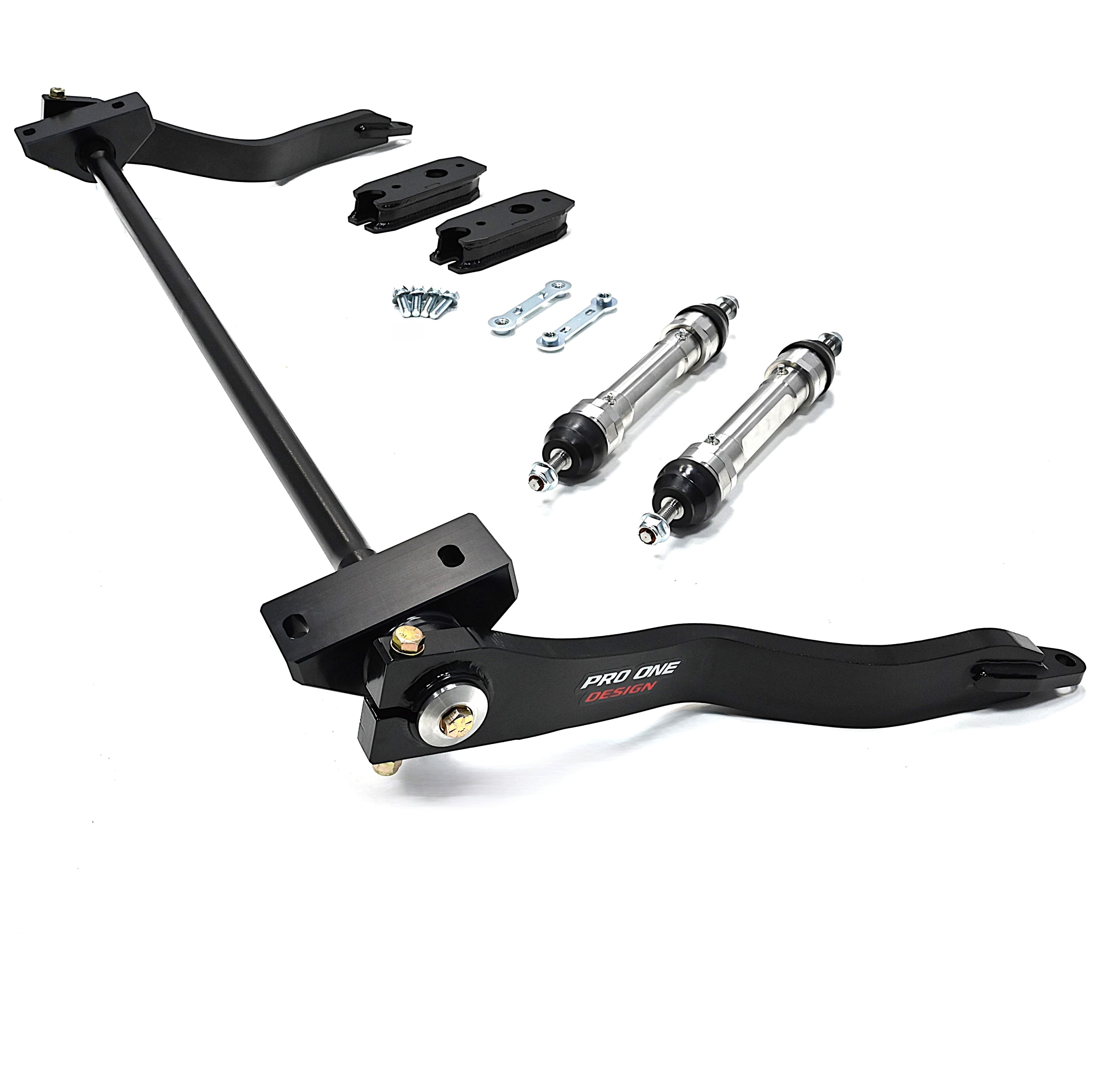 PRO ONE DESIGN 4.5"/ 5.5" TORSION FRONT SWAY BAR W/ 17-4 STAINLESS SWAY BAR END LINKS W/ 1.25" SWAY BAR DROP BRACKET FOR 17-26 FORD F250 / F350 / F450 4WD 