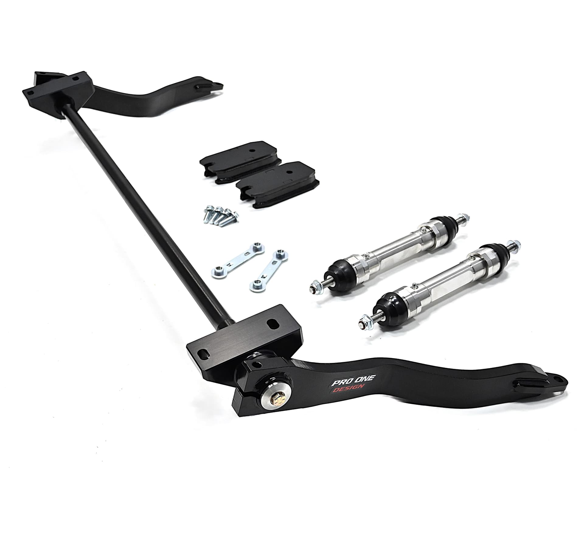 PRO ONE DESIGN 4.5"/ 5.5" TORSION FRONT SWAY BAR W/ 17-4 STAINLESS SWAY BAR END LINKS W/ 1.25" SWAY BAR DROP BRACKET FOR 17-26 FORD F250 / F350 / F450 4WD  2