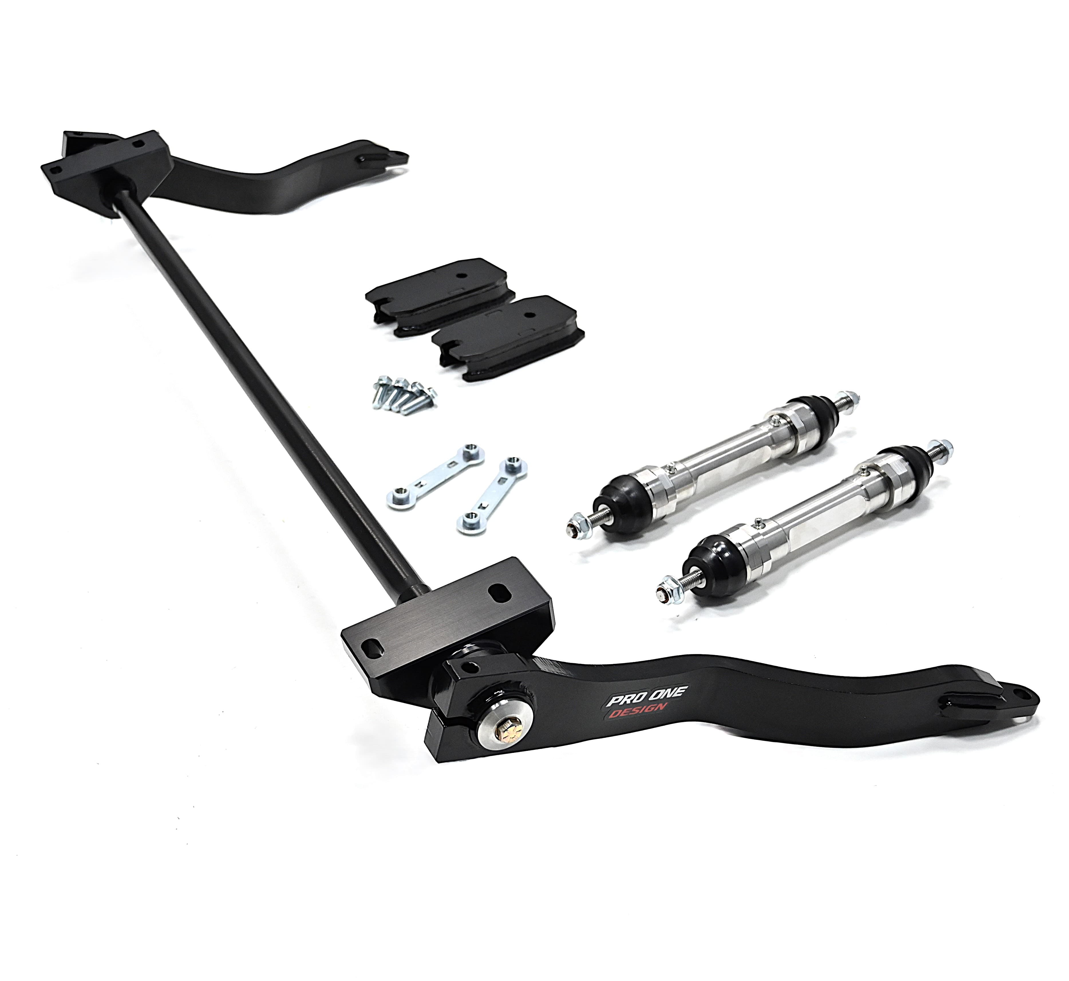 PRO ONE DESIGN 4.5"/ 5.5" TORSION FRONT SWAY BAR W/ 17-4 STAINLESS SWAY BAR END LINKS W/ 1.25" SWAY BAR DROP BRACKET FOR 17-26 FORD F250 / F350 / F450 4WD  2