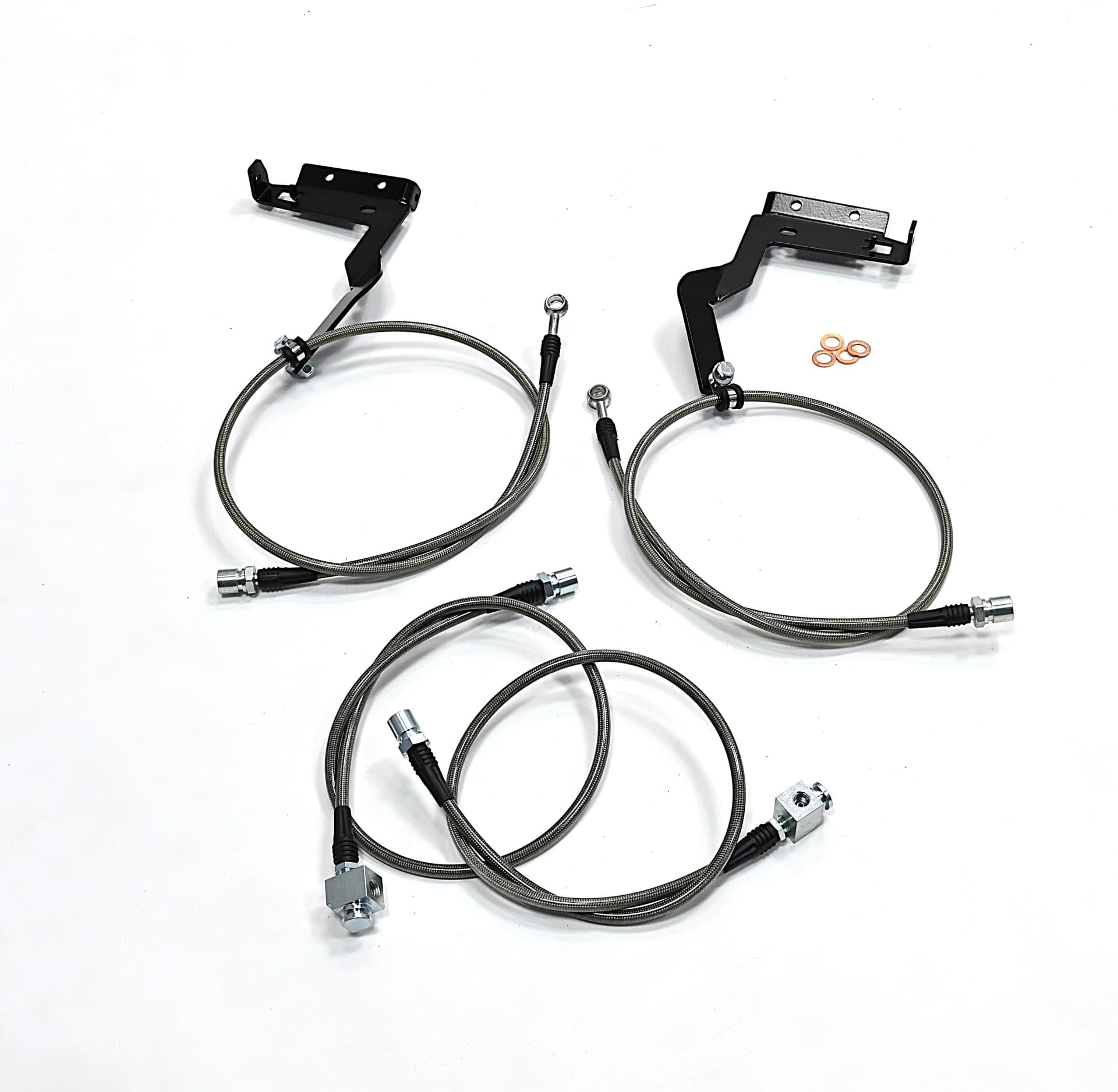  PRO ONE DESIGN 2.5"/  3.5" FRONT / REAR STEEL BRAIDED BRAKE LINE KIT FOR 17-22 FORD F250 / F350 / F450 4WD