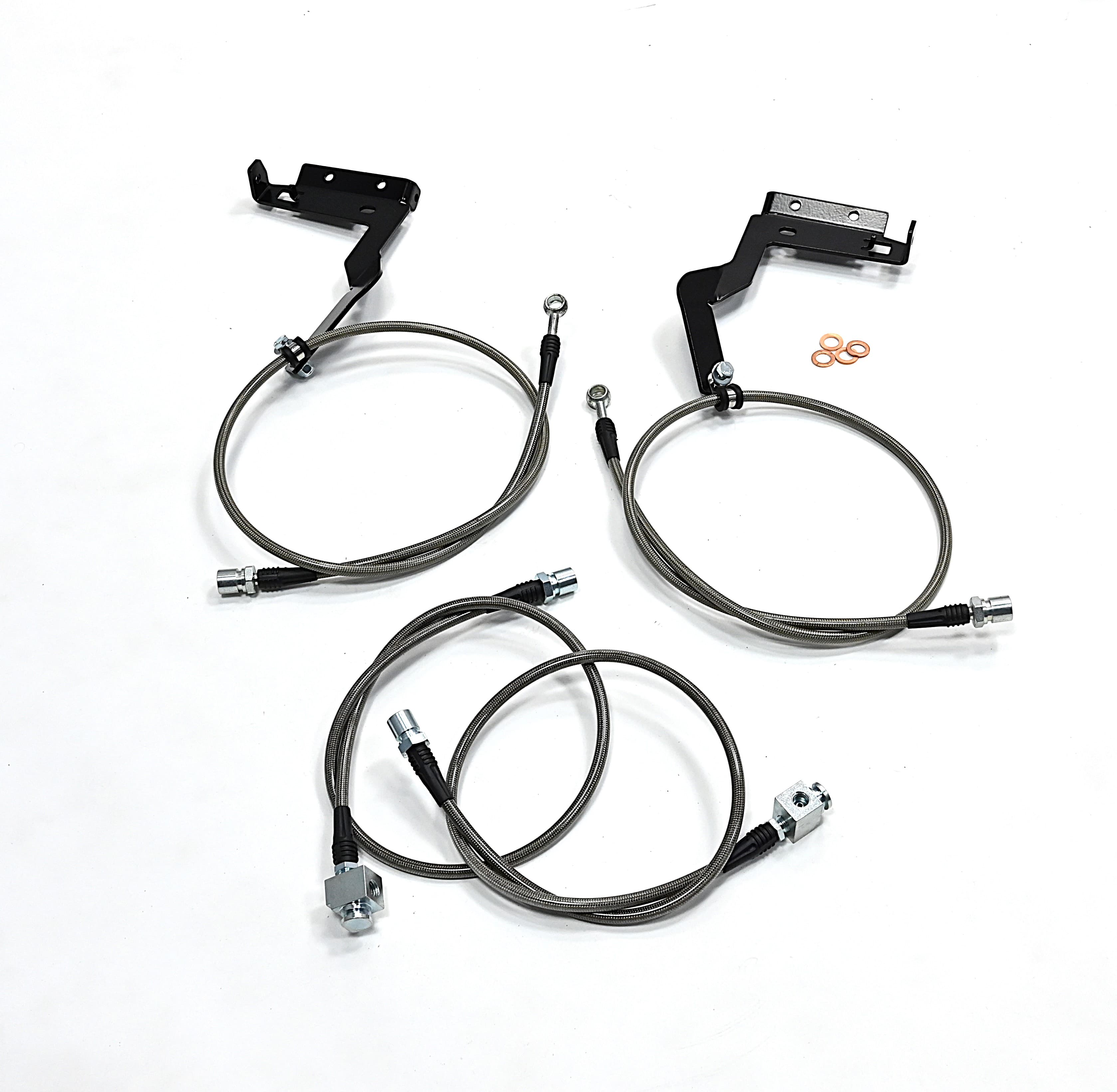  PRO ONE DESIGN 2.5"/  3.5" FRONT / REAR STEEL BRAIDED BRAKE LINE KIT FOR 23-26 FORD F250 / F350 / F450 4WD  