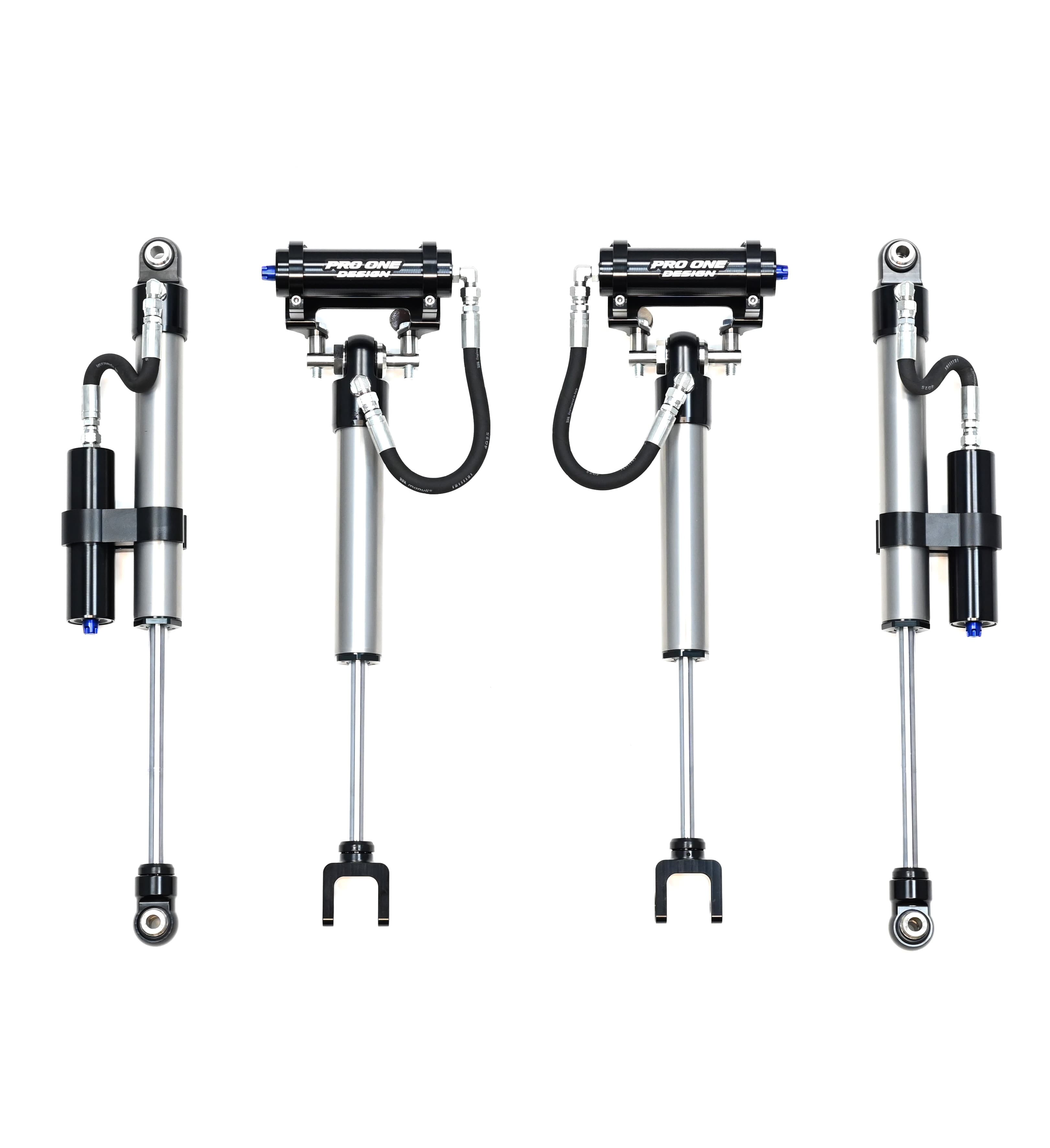 PRO ONE DESIGN 4-INCH LIFT W/ 2.0" REMOTE RESERVOIR SHOCKS FOR 20-26 CHEVY / GMC 2500HD/3500HD 2WD 2