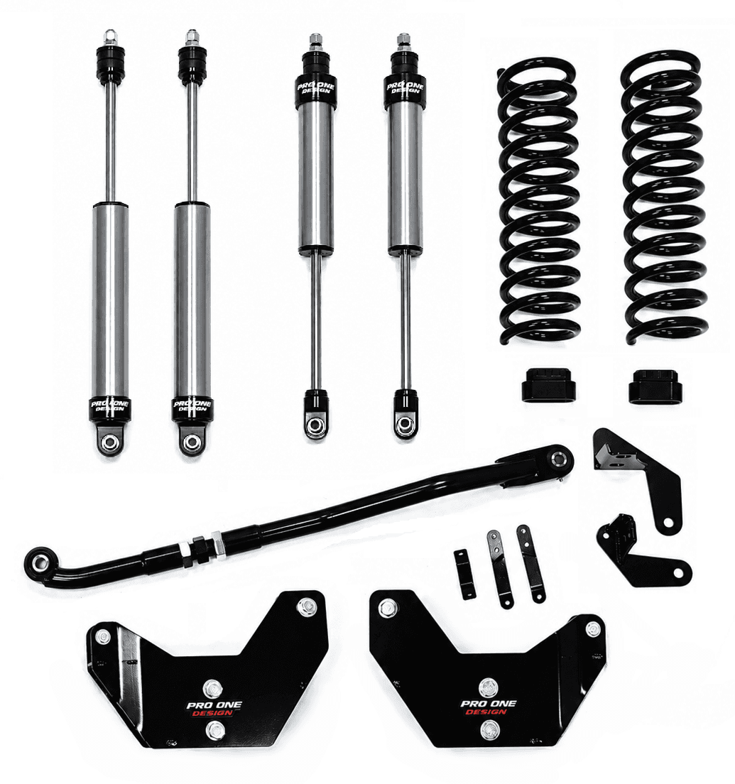 3.25" STAGE 1 SUSPENSION KIT w/ 2.0" PRO ONE DESIGN IFP SHOCK PACKAGE FOR 13-26 RAM 3500 4WD