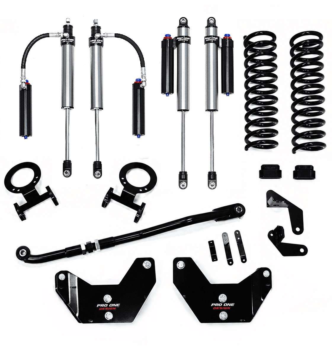 3.25" STAGE 3 SUSPENSION KIT w/ 2.5" PRO ONE DESIGN REMOTE RESERVOIR SHOCK PACKAGE FOR 13-26 RAM 3500 4WD  