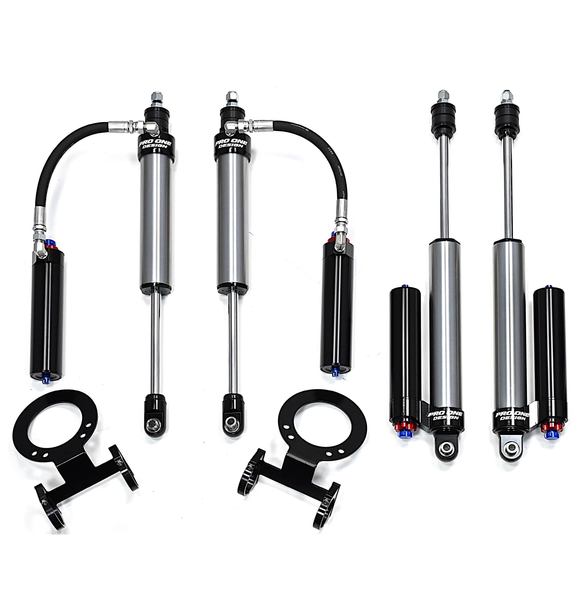 4.25" STAGE 3 SUSPENSION KIT w/ 2.5" PRO ONE DESIGN REMOTE RESERVOIR SHOCK PACKAGE w/ FACTORY REAR AIR SUSPENSION FOR 14-26 RAM 2500 4WD   (Copy) 4