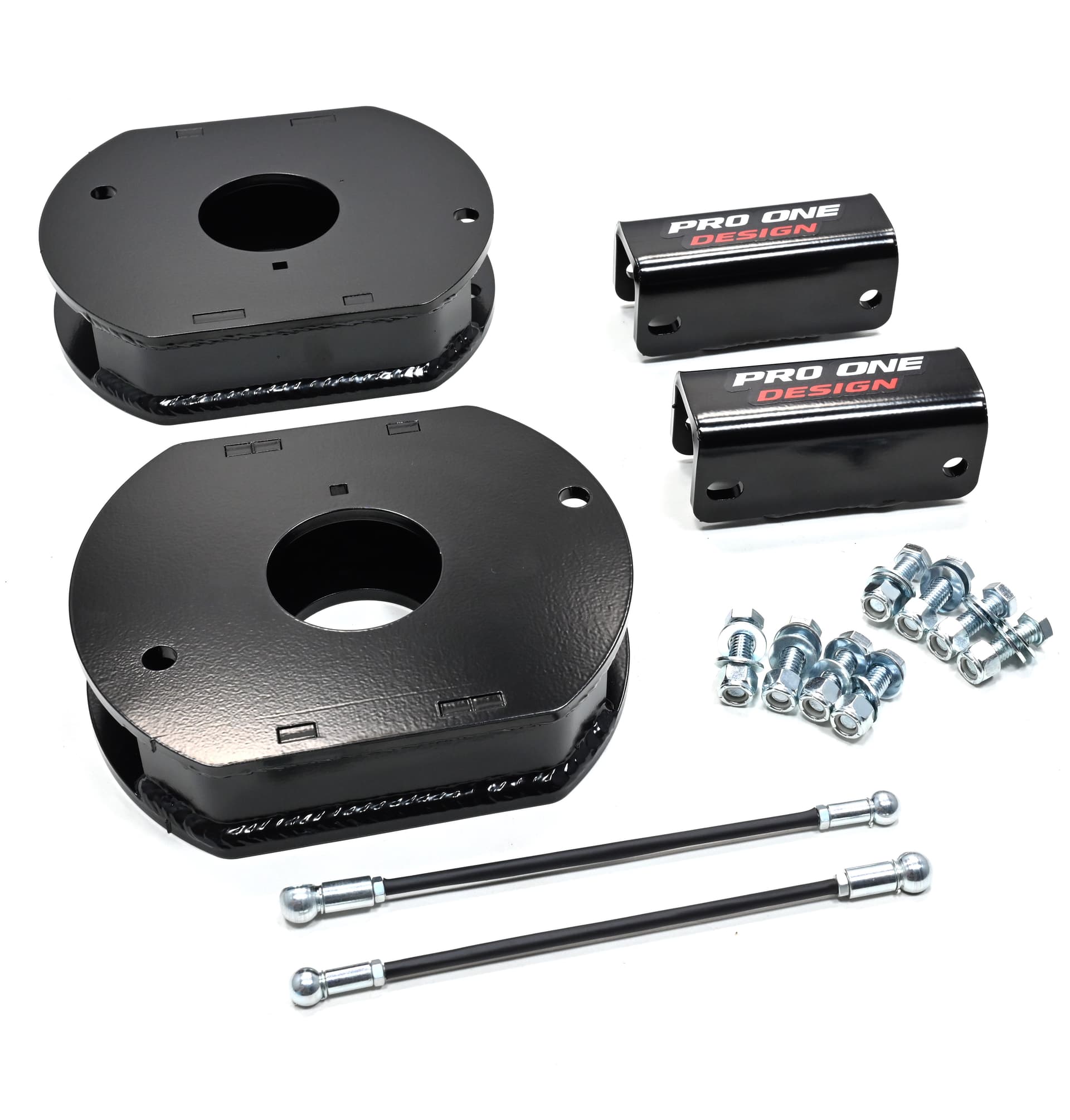 4.25" STAGE 1 SUSPENSION KIT w/ 2.0" PRO ONE DESIGN IFP SHOCK PACKAGE w/ FACTORY REAR AIR BAGS FOR 14-26 RAM 2500 4WD  4
