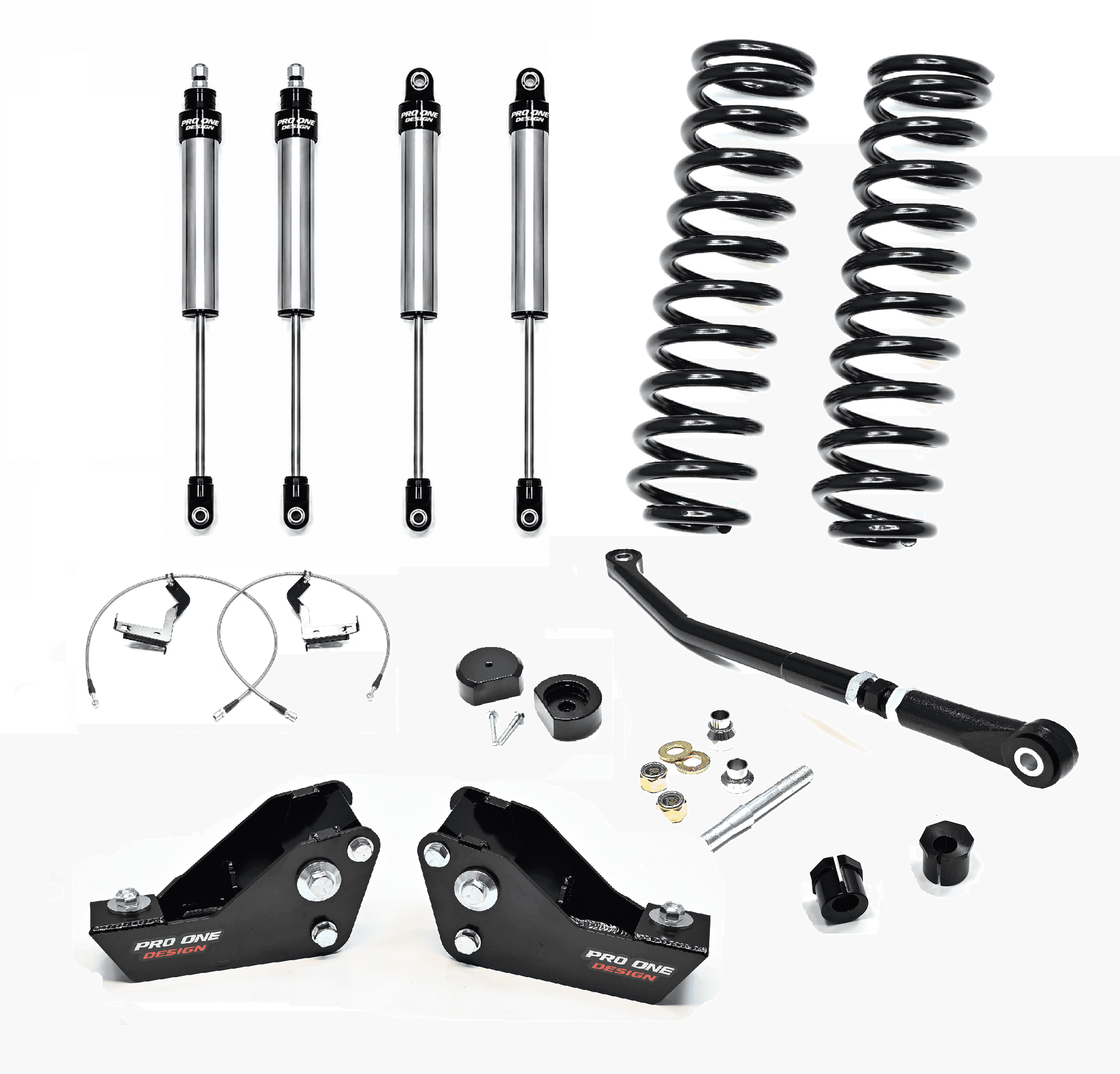3.5" STAGE 1 SUSPENSION W/ 2.0" PRO ONE DESIGN IFP SHOCK PACKAGE FOR 23-26 FORD F250 / F350 4WD DIESEL  