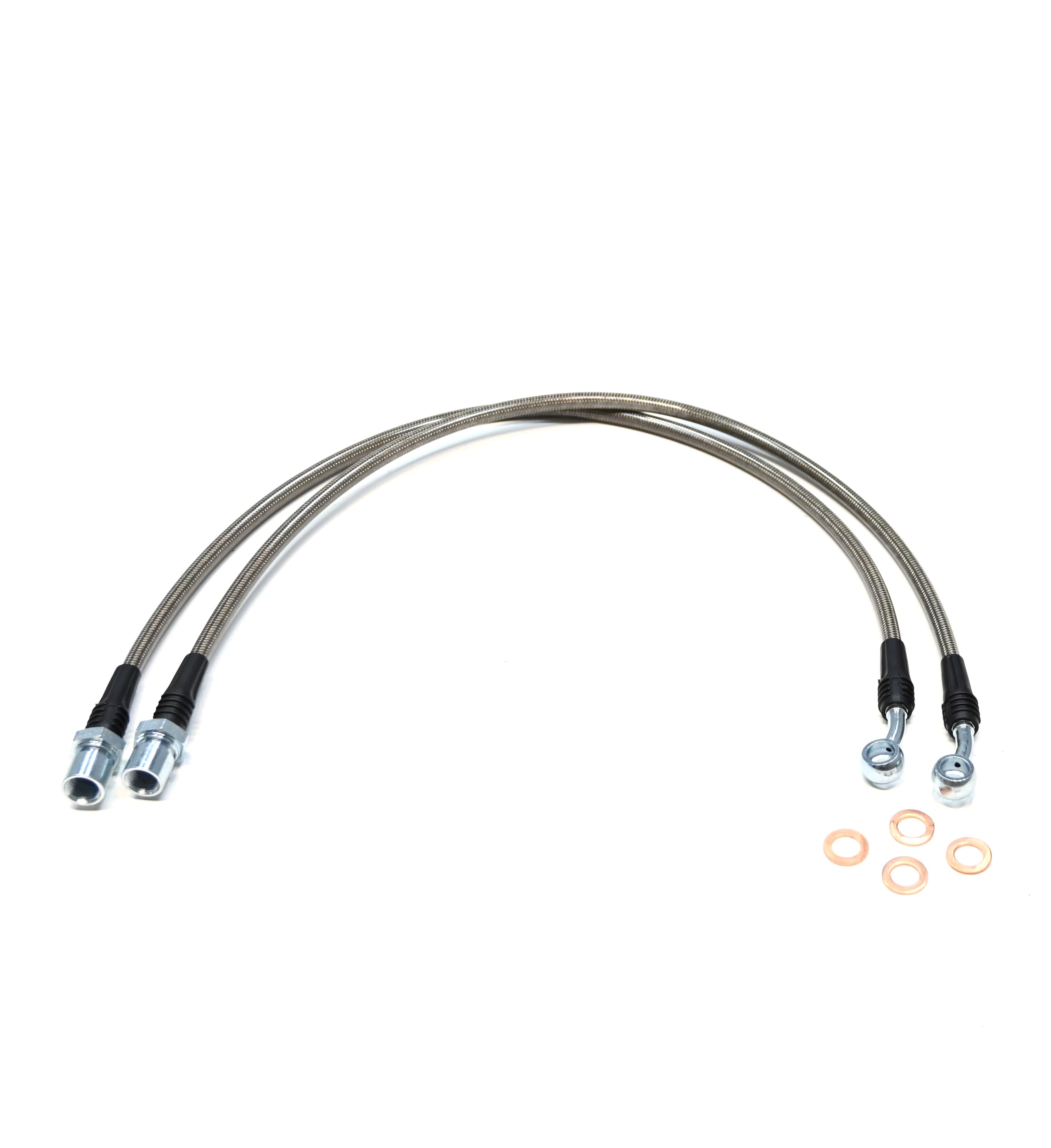 PRO ONE DESIGN STEEL BRAIDED FRONT BRAKE LINES FOR CHEVY / GMC 2500HD / 3500HD 2WD / 4WD
